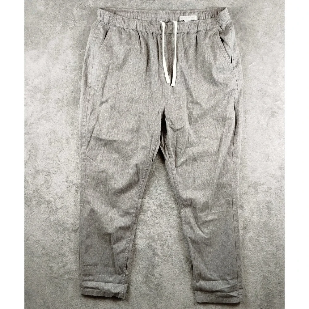 Outerknown Pants Mens XLarge Gray Verano Beach Hemp Drawstring‎ Waist